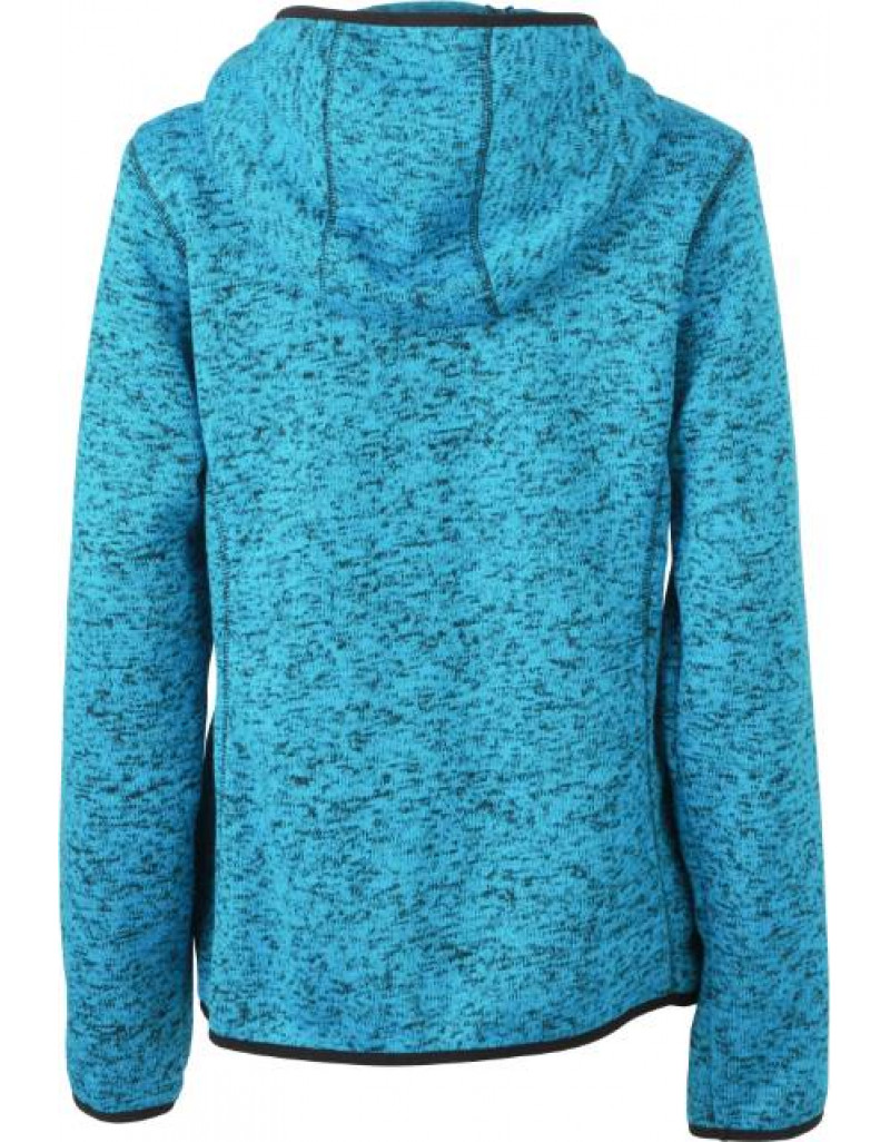 Jachetă tricotată cu glugă din fleece pentru femei